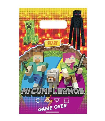 Bolsas Para Dulces Minecraft 6 Uni Cumpleaños Party Express