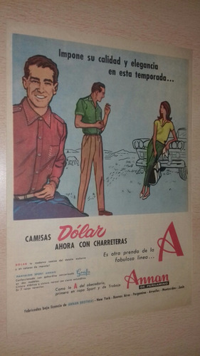 P572 Clipping Publicidad Camisas Dolar Telas Grafa Año 1965