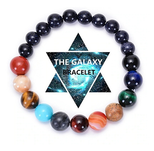 Imagen 3 de 4 de Pulsera Sistema Solar Piedra Natural Chakras 10x8mm