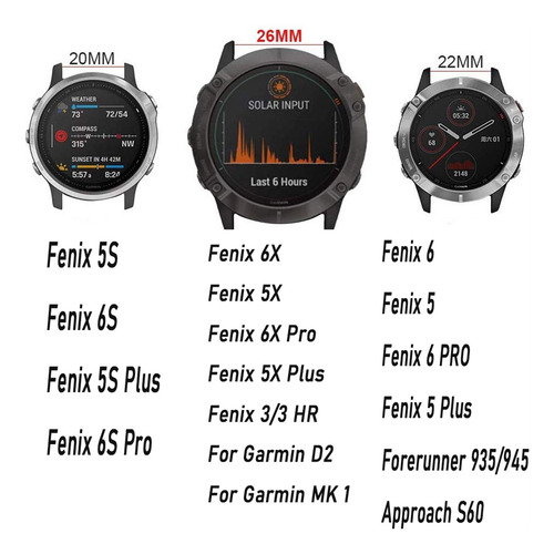 Reloj De Reloj Para Garmin Fenix 5 5 Plus Forerunner 935