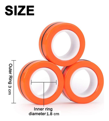 9pcs Juguetes Magnéticos De Anillos Dedo El Alivio Estrés