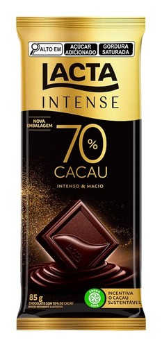 Kit C/17un Chocolate Barra Lacta Intense 70% Cacau Orig 85g
