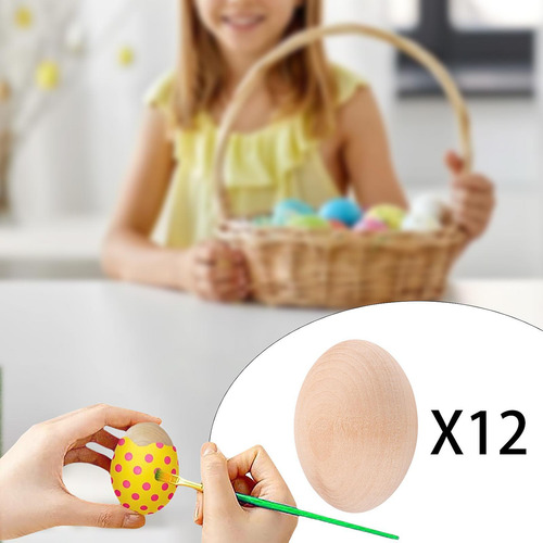 Huevos De Pascua Inacabados Huevos En 12pcs 1.8x1.3 Pulgadas