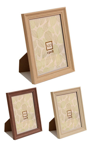 Portarretratos Plastico Simil Madera Con Moldura 15x21cm Vgo Marrón Claro Marrón Claro