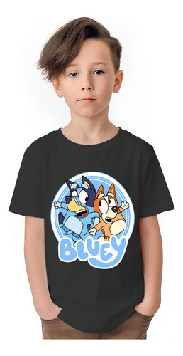 Polera Niños Bluey Bingo Happy Algodon Wiwi