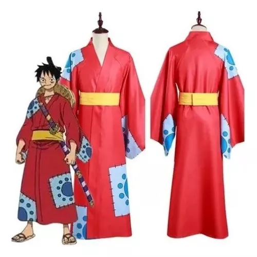 Anime Luffy Cosplay Traje para homens e mulheres, quimono uniforme