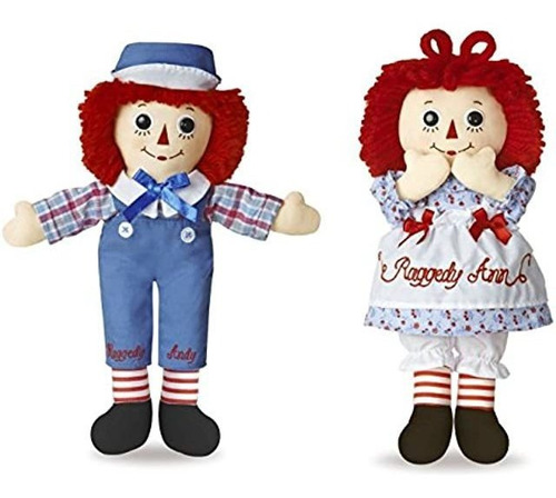 Aurora Paquete De 2 Muñecos  12 Pulgadas Raggedy Ann & Rag