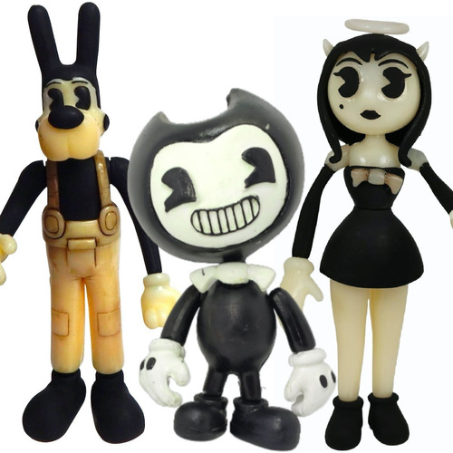 Bendy And Ink Machine 3 Figuras Articulada Boris Alice Luz