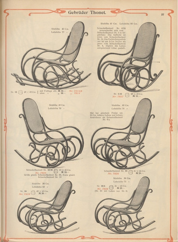 Antigua Silla Mecedora Thonet Original Numerada Clasica C/ R (Usado)