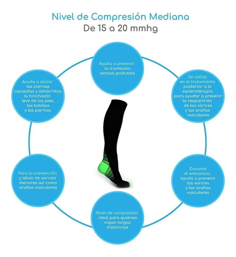 Calcetas / Medías D Compresión Alivia Varices Y Circulación
