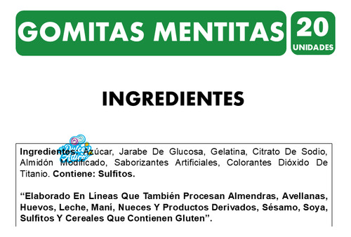 Mentitas - Gomitas Sabor A Menta De Ambrosoli (20 Unidades)