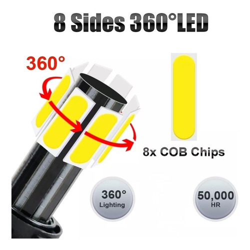 Imagen 2 de 4 de Luces Turbo Led 9007 9004 Luz Alta + Baja + 18000lm 8 Caras