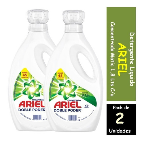 Detergente Ariel Liquido Concentrado Pack De 2