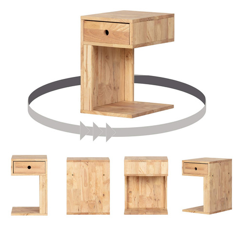 South Shore Furniture Sweedi - Mesita De Noche Maciza Con 1. Color Madera Natural