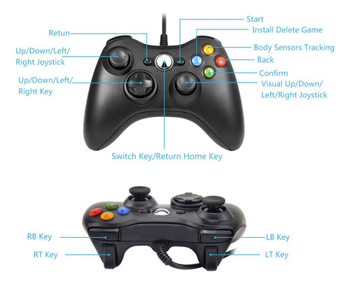 Controlador De Juego Compatible Con Xbox 360, Pc .