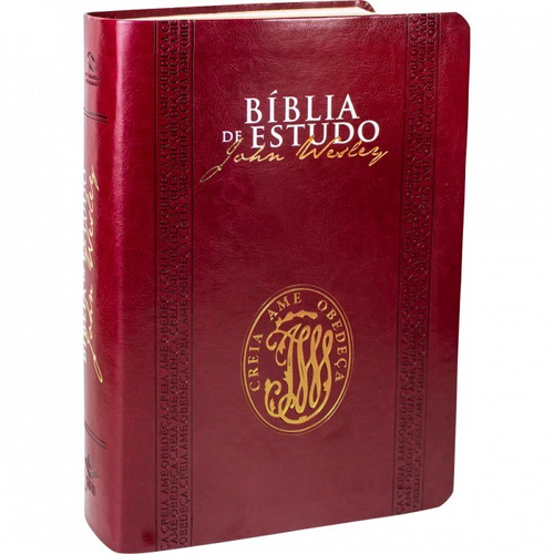Bíblia De Estudo John Wesley Capa Couro Vinho Sbb