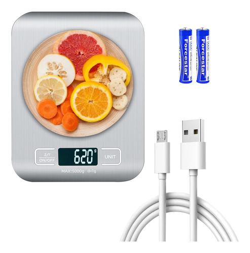 5kg Báscula De Cocina Digital Recargable Por Usb