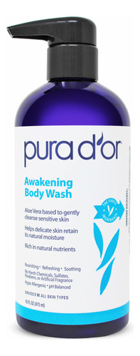 Pura D'or Awakening - Jabon Corporal (16 Onzas) Con Aloe Ver