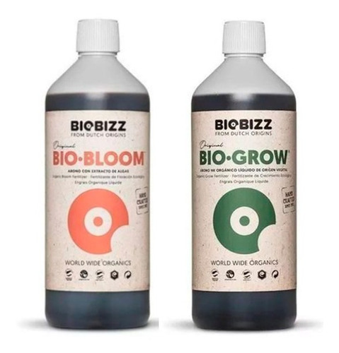 Kit Fertilizantes Base Biobizz - 2x500ml Para Cultivo Indoor