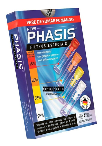 Filtro Phasis Parar De Fumar- Kit 4 Piteiras- Nova Embalagem