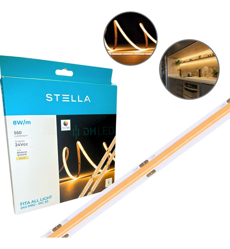 Fita Led All Light Pro Stella 8w/m 24v 3000k Stl23820/30