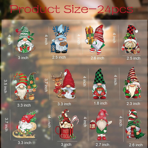 Nuevo 36 Piezas De Adornos Navideños De Madera Enanos,