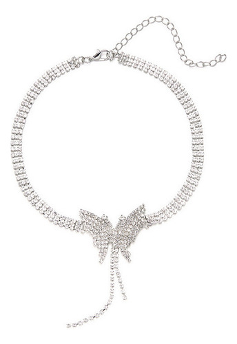 Para Gargantilla Con Lazo Diamantes Imitación Para Fiesta