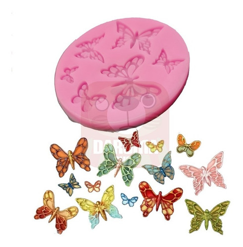 Imagen 2 de 8 de Molde Silicona 6 Mariposas Varios Tamaños Fondant Porcelana