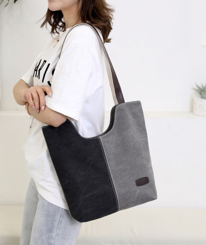 Imagem 4 de 4 de Bolsa Feminina De Ombro Lona De Algodão