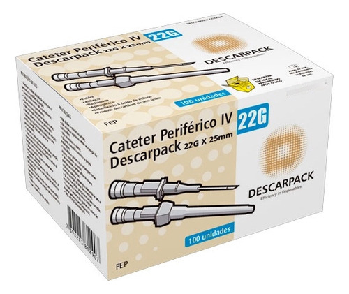 Cateter Body Piercing 22 G Com 100 Unidades Descarpack