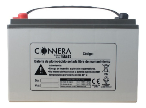 Batería Solar Gel Solar 100 Ah De 12v Connera Batt12-100gel