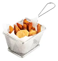 Comprar Cesta Pequeña Para Papas En Color Plateado Y+regalo Stickers
