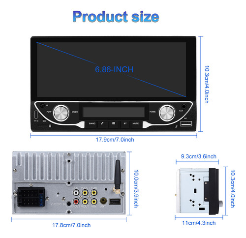 Estéreo De Coche 2din 6.86 Hd Touch Digital Inalámbrico Carp