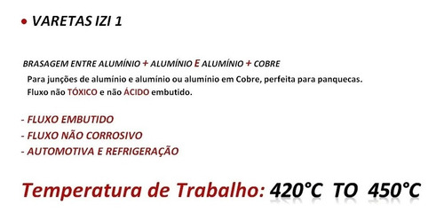 Imagem 3 de 7 de Vareta Solda Alumínio X Cobre Modelo Izi 1 10n