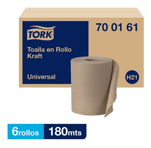Tork Toalla En Rollo Kraft Universal Hs 6 Rollos De 180 Mts 