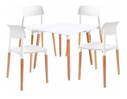 Imagen 1 de 6 de Juego De Comedor Mesa 70x70 + 4 Sillas Milán