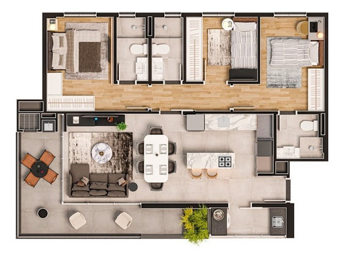 Imagem 6 de 10 de Apartamento No Costa E Silva | 100 M² | 02 Suítes + 01 | 01 Ou 02 Vagas De Garagem - Sa02318 - 70985704