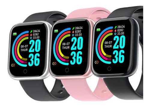 Reloj inteligente Smartwatch D20 Y68 que coloca fotos 2021 Color de la carcasa: negro