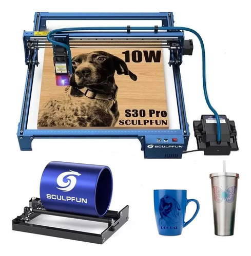 Sculpfun S30 Pro Grabador Láser 10w Y Rodillos