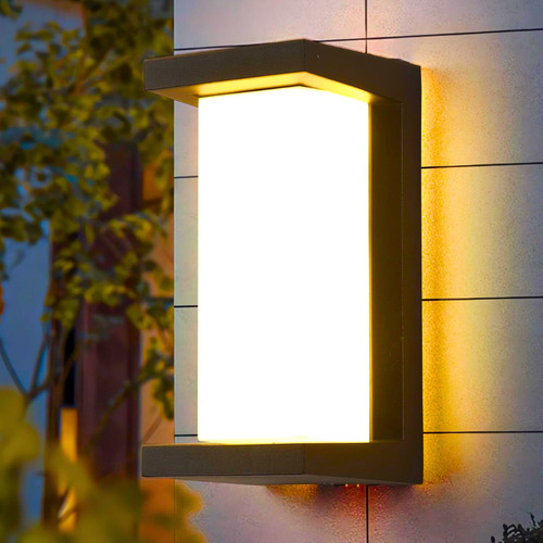 Lámpara Luces Led Pared Impermeable Para Exteriores Moderno Negro