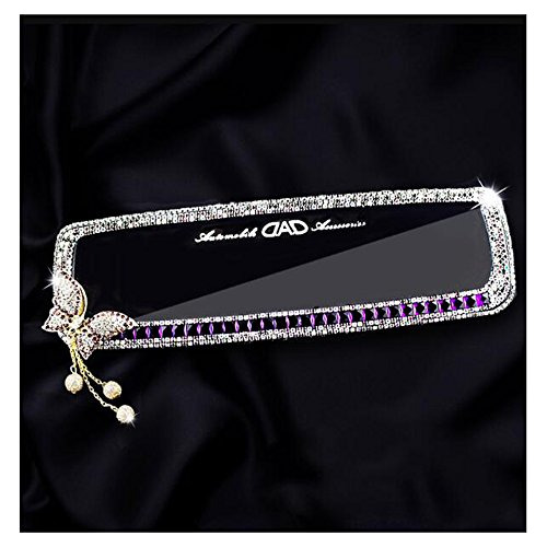 Car Rear View Mirror With Bling Rhinestone Butterfly - ...