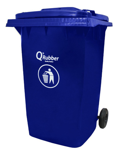 Contenedor De Basura Qrubber 360 Lts. Azul