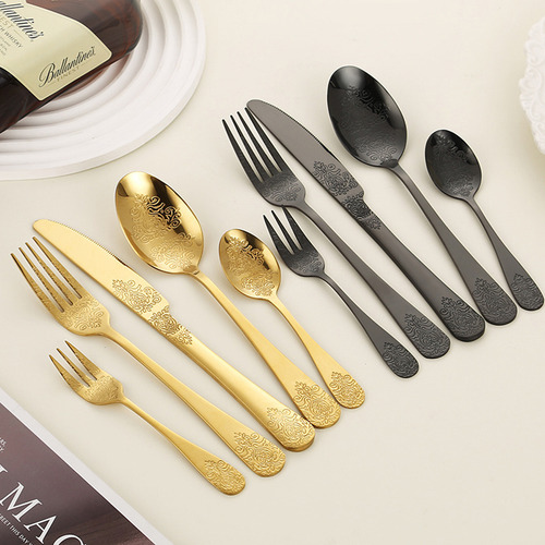 Tótem Estampado De Cuchillo, Tenedor Y Cuchara De Acero Inox