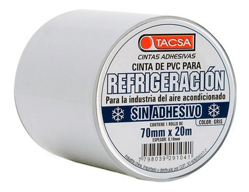 Cinta Pvc Sin Adhesivo A. Acondicionado Tacsa Blanca 7cmx20m