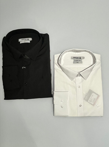 Camisa Social Manga Longa Breda Poliester E Algodao
