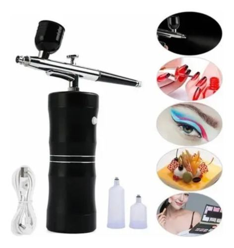 Kit Compressor Aerógrafo Usb Recarregável Sem Fio Portátil