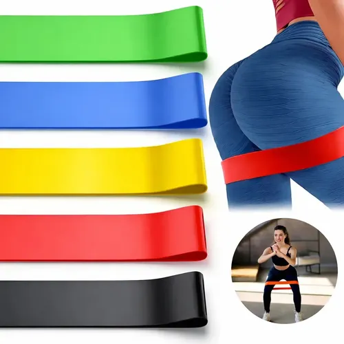 Kit Com 5 Mini Bands Fast Grit Para Exercícios e Fisioterapia Com...