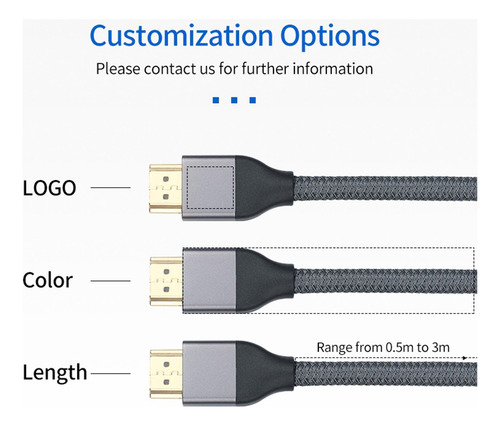 Cable 2.1 48gbps 8k 60hz 4k 120hz Ultra Alta 1.2 Metros