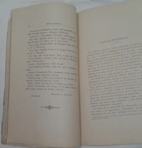 2 Revista Nacional Dicc. Argentinismos Benigno Martinez 1887 (Usado)