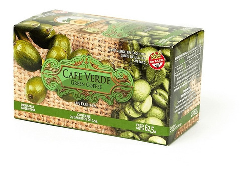 Imagen 2 de 3 de Café Verde En Saquitos Hierbas Del Oasis Pack X 3 Cajas